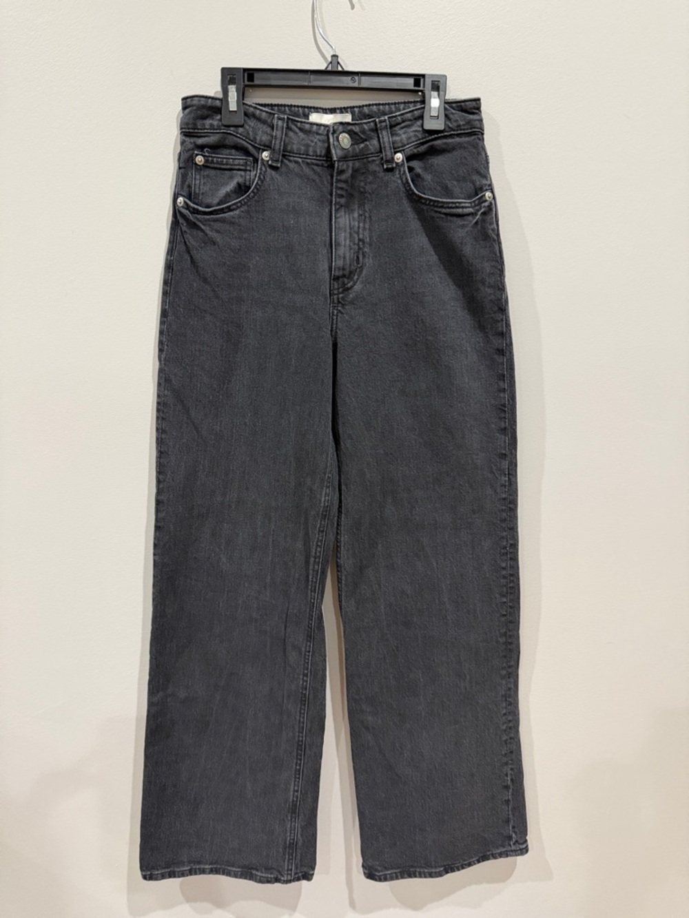 High-Rise Straight Black Denim Jeans